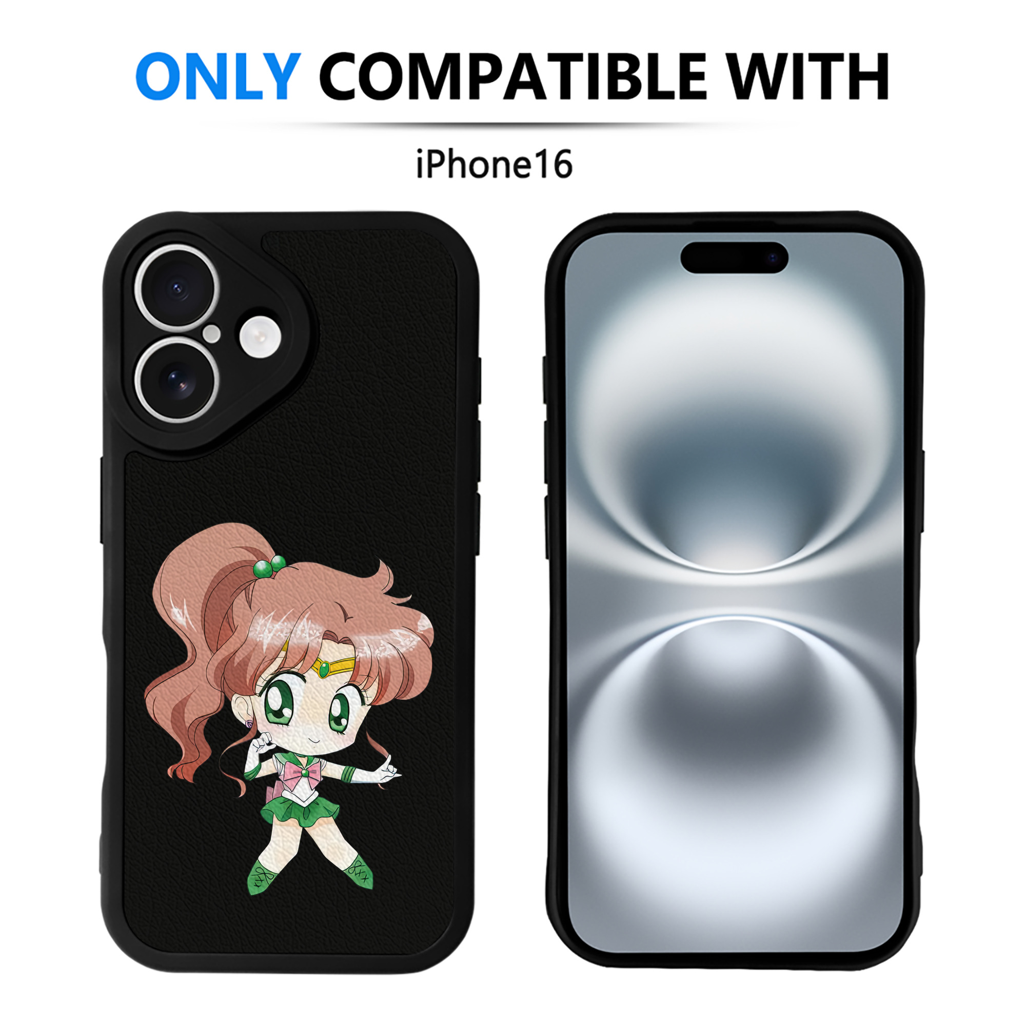 （画像用） 美少女戦士セーラームーン 木野 まこと きの まこと Sailor Moon Kino Makoto （セーラージュピター；Sailor Jupiter） 【iPhone 16シリーズ対応】シリコンスマホケース（レザー調） 材質：シリコン
